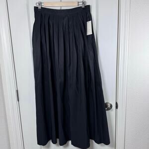 NWT Target Long Maxi Pleated Black A-Line Skirt Elastic Waist Women’s XL Pockets